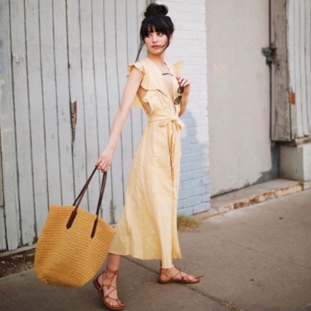 J Crew straw shoulder bag